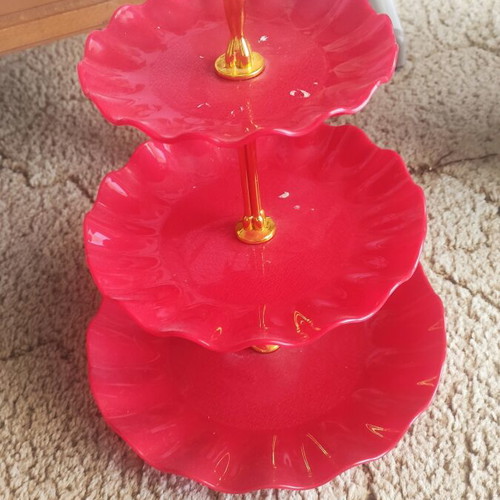 Red storage stand like new
