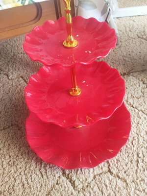 Red storage stand like new