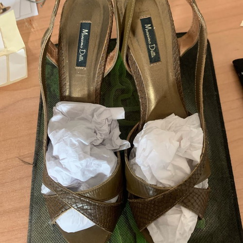 Massimo Dutti high-heeled sandals snake print used, size 40