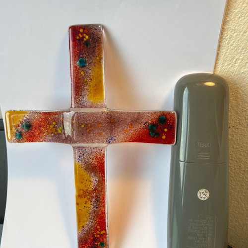Stavros handmade glass cross new