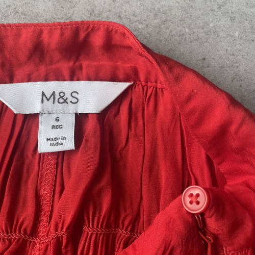 M&S women's red long skirt, size XS / 34