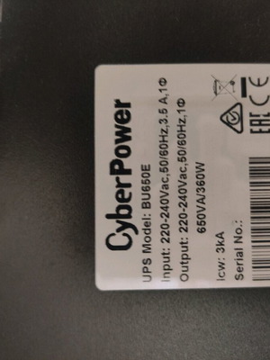 Ups 650vA used without battery, needs replacement