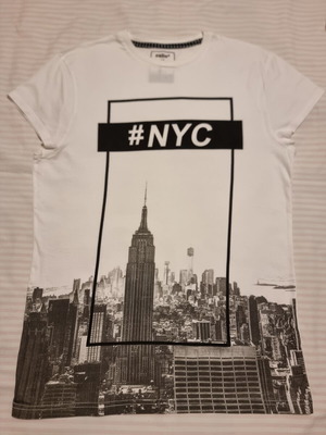 Μπλούζα Unisex Celio M-L με τύπωμα NYC σαν καινούργιο, άσπρη