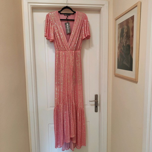 Nazezhda Luxury Sequin Maxi Dress new, pink, size S/M