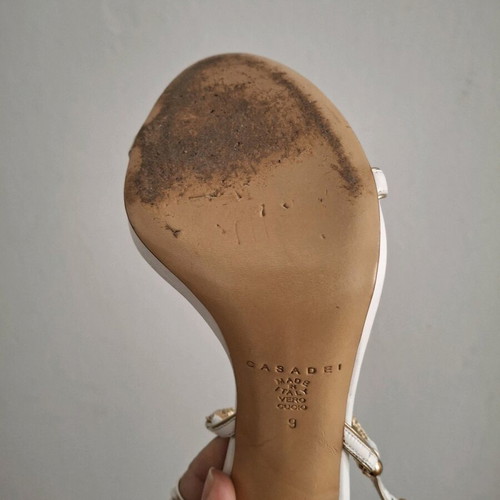 Casadei sandals white and gold used, size 39.5