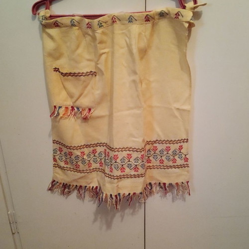 Handmade embroidered apron used