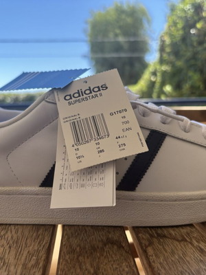 Adidas Superstar II sneakers new, UK 10, white with black stripes