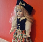 Vintage collectible ceramic doll, 38cm