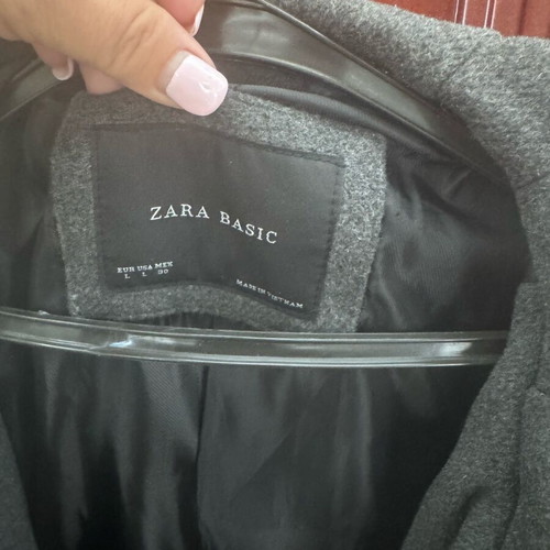 Grey Zara Basic coat size L like new