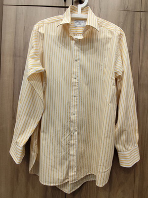 Charles Tyrwhitt striped yellow shirt, 100% cotton, size 16/34in