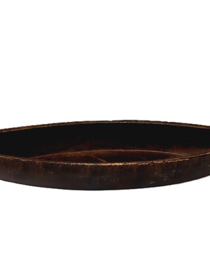 Vintage wooden boat-shaped bowl used, decorative trinket tray