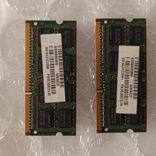Samsung 2x 2GB DDR3 RAM 1066MHz laptop set like new