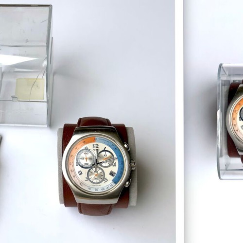 Swatch YOS404 Top Relief Irony Chronograph used with box and papers