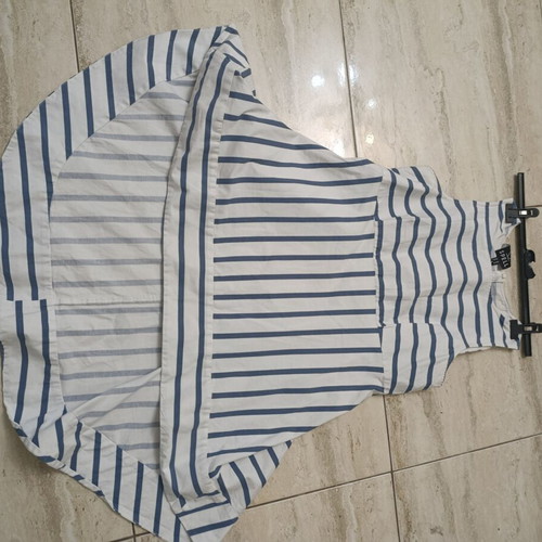 Sleeveless striped top, Access, size L, white and blue