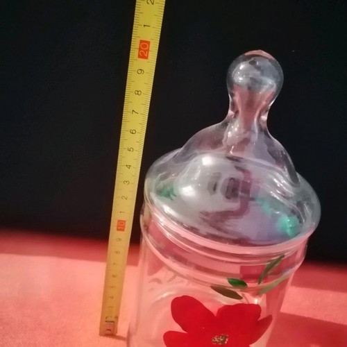 Anchor Hocking Foxy Flowers vintage glass storage jar with lid