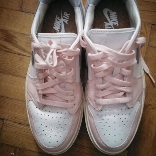 Nike Air leather women's shoes size 40.5 like new, white with pink-gray details