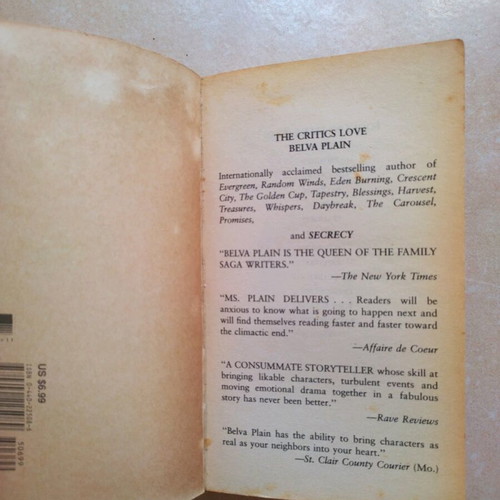 Secrecy by Belva Plain used English book
