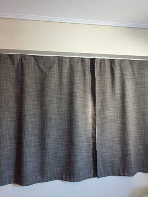 Grey blackout curtains set, double with inner and outer panels