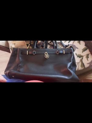 Tommy Hilfiger Crossbody δερμάτινη γυναικεία τσάντα tote, μαύρη