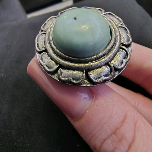 Ring used with turquoise stone adjustable, silver