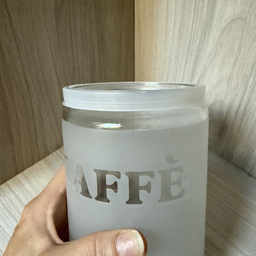 Glass storage jar with lid