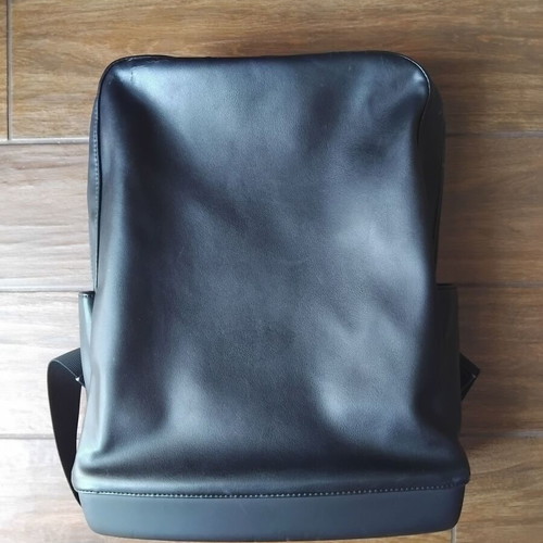 Moleskine leather laptop backpack used, black