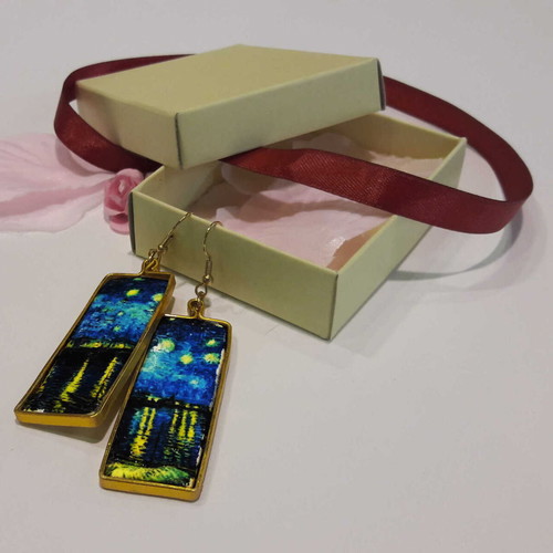 Van Gogh Starry Night Earrings new handmade hypoallergenic