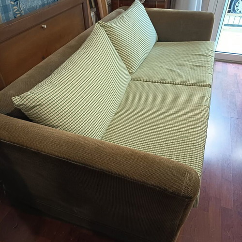 Two-seater sofa bed used