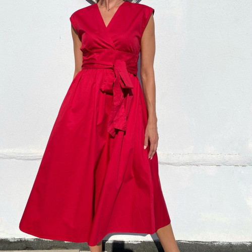 Icona by Kaos dress used, 60s style, size M, red