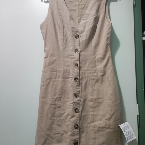 ASOS linen dress new, size XS 34, beige
