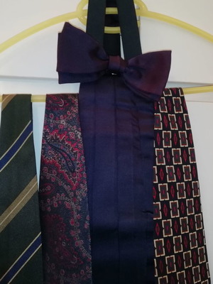 Designer ties and bow ties Moschino & Dior with gift set, like new