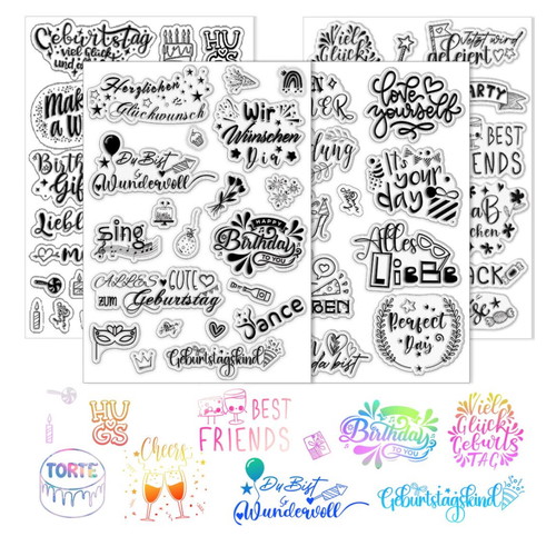 Transparent Stamp Sets for DIY Crafts Party Celebration Theme
