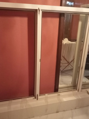 Large PVC window double glazing with shutters, 1.60x2.20 m