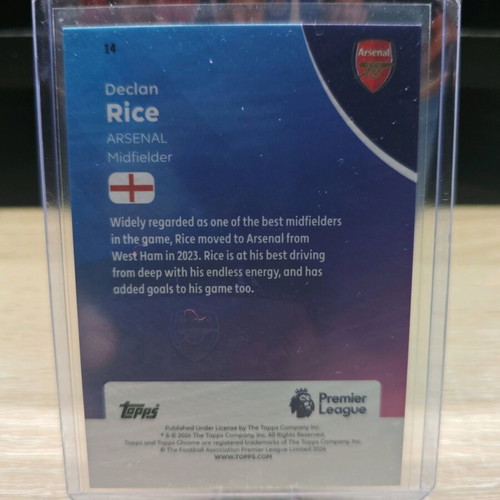 Declan Rice Base Topps Chrome Premier League 2025/26 card like new
