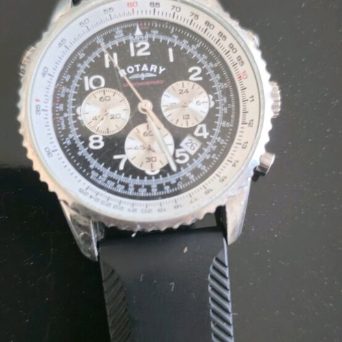 Rotary watch used, black and white colors