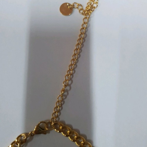 Steel necklace new, gold color with zircon heart pendant