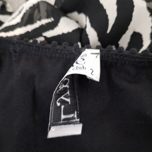 Midi Satin Skirt Lynne used, zebra animal print, black and white