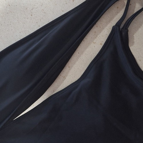 Decoro Black One-Shoulder Cut-Out One-Piece Swimsuit, new, size M fits S