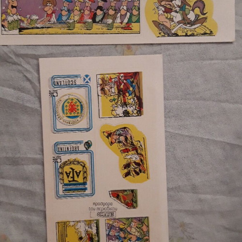 Rare collectible stickers from Bleck and Ombrax magazines 1975