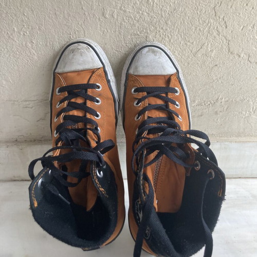 Converse All Star Hi Zip casual shoes used, size 43, orange and black