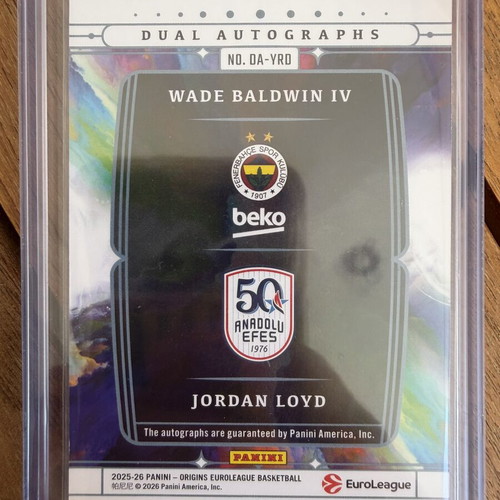 Panini Euroleague Origins Wade Baldwin IV - Jordan Loyd Dual Auto /10 Fenerbahce-Efes