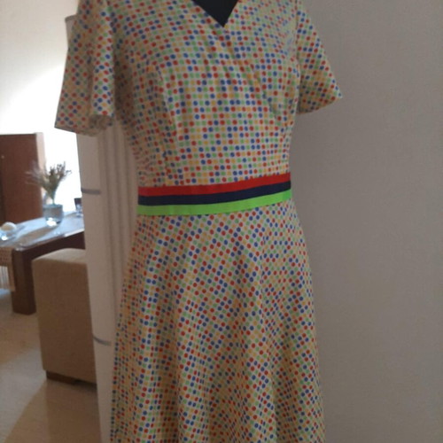 Handmade dress like new, cotton, multicolored