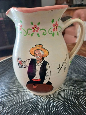 Hand-painted clay jug new from Nisyros