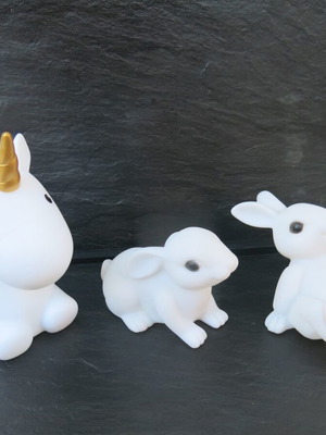 Decorative light-up animal figures used, set of 3 pieces