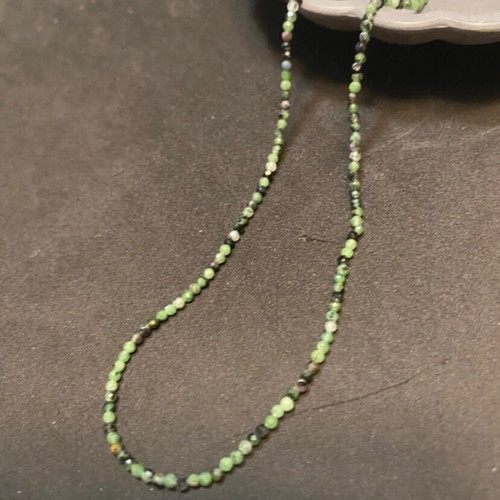Necklace with Zoisite semiprecious stones new, 41 cm, green
