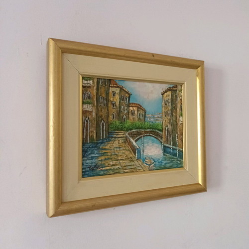 Oil painting used 36x31 cm signed in frame