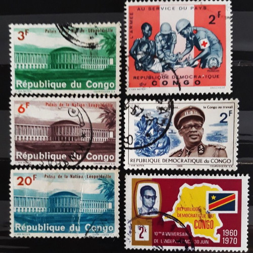 Congo stamps 1964-1970 like new, set of 6