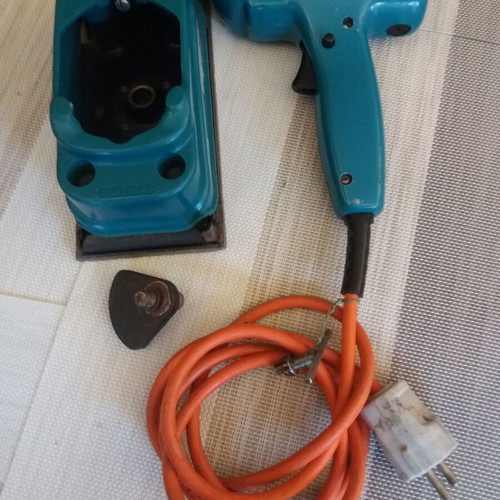 Black & Decker D400 vintage drill with orbital sander attachment, 1980s