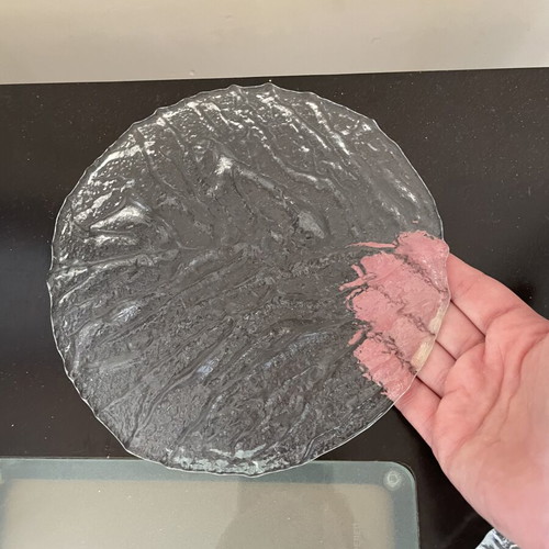 Vintage glass plates set of 6 with embossed ice pattern like new