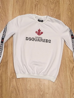 Dsquared2 Men's XXL White Sweatshirt Pullover Canada Tape Logo